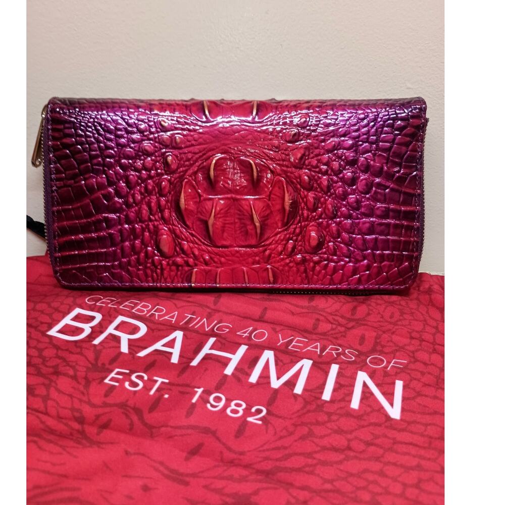 NWOT HTF Brahmin 40th Anniv. Skylar Ruby Ombre Clutch Wallet
